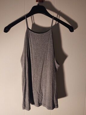 NWOT Sozy Large High Neck Cropped Tank Top Gray Lined Very Soft